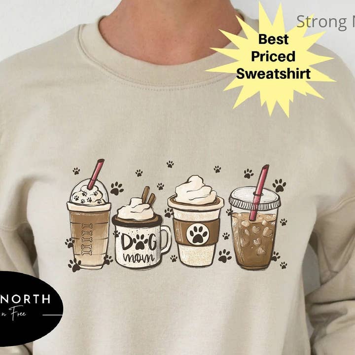 STRONG N FREE CDN - Wholesale T-shirt (graphic) – women's - Coffee And Dog Mom Shirt, Mother's Day Gift Tee