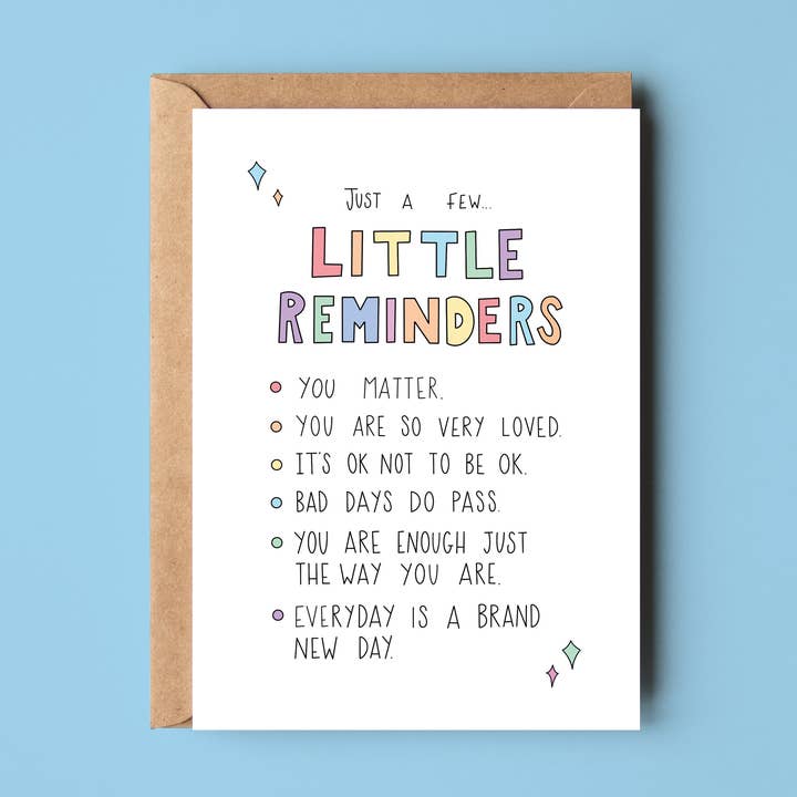 A6 Little reminders cards for wholesale by Art is my therapy