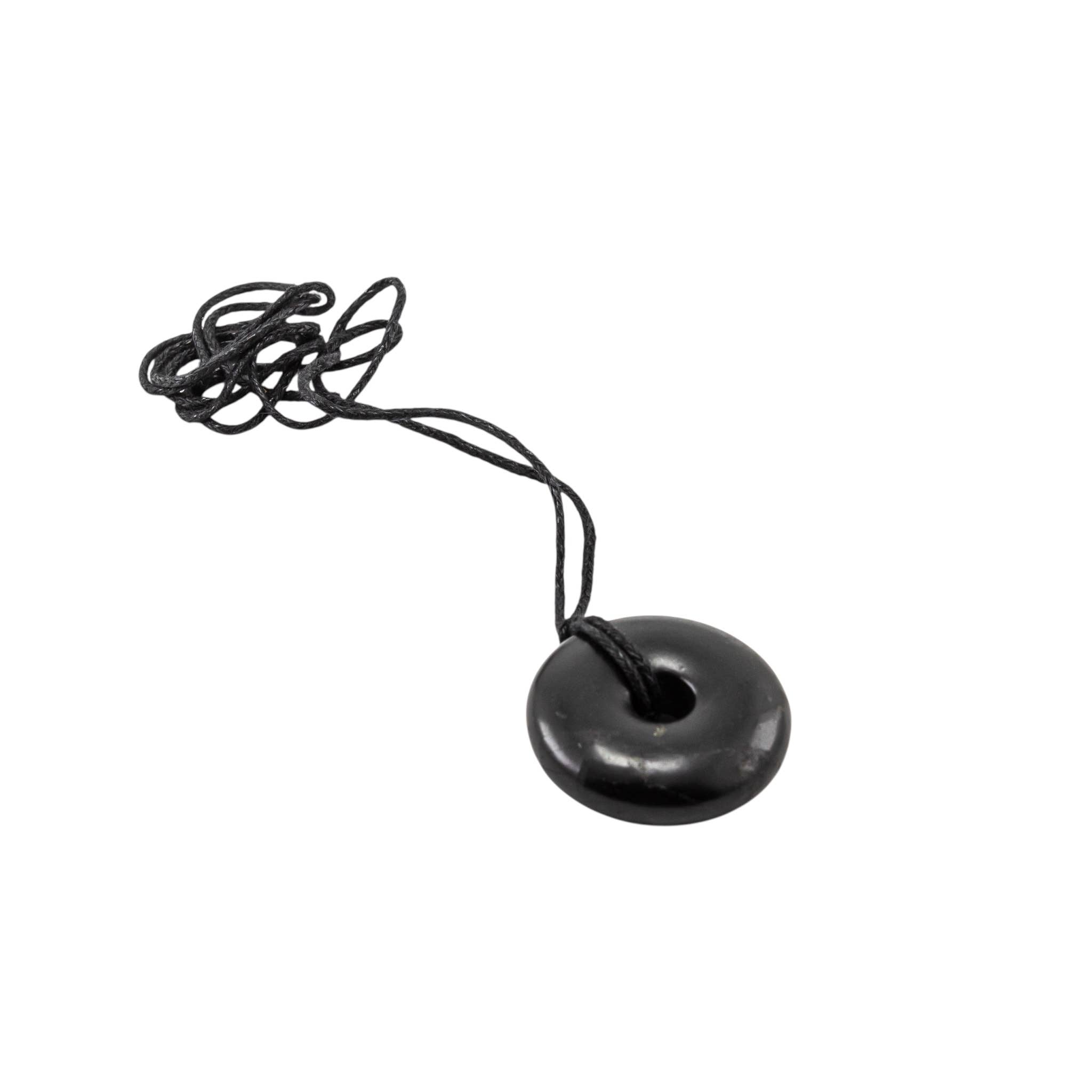 Quasar Gems USA - Wholesale Pendant/Charm Necklace - Shungite Pendant Necklace Donut Shape0