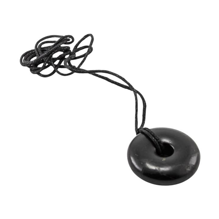 Shungite Pendant Necklace Donut Shape for wholesale by Quasar Gems USA