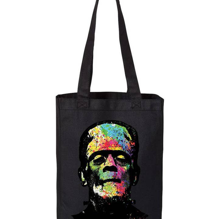 Colorful Frankenstein Canvas Tote Bag for wholesale by Fresh Prints of CT