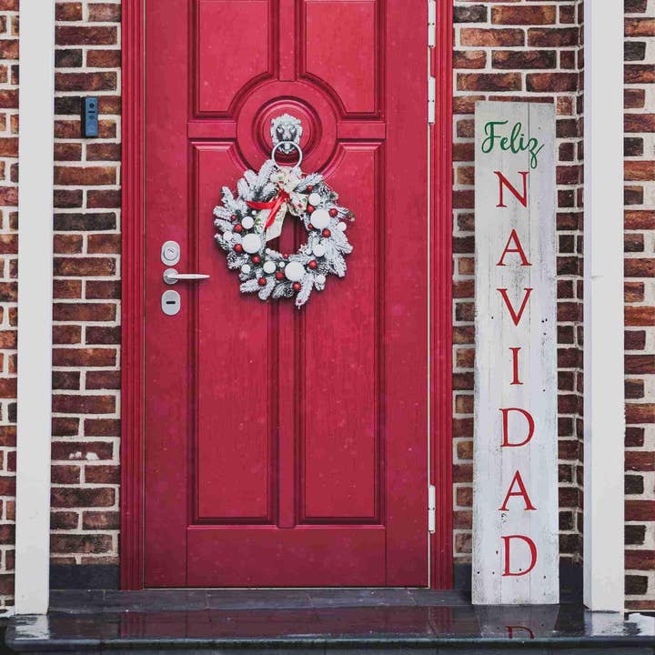 Feliz Navidad Sign – Vertical (5 FT) For Front Door Or Porch for wholesale by Rockin'Wood