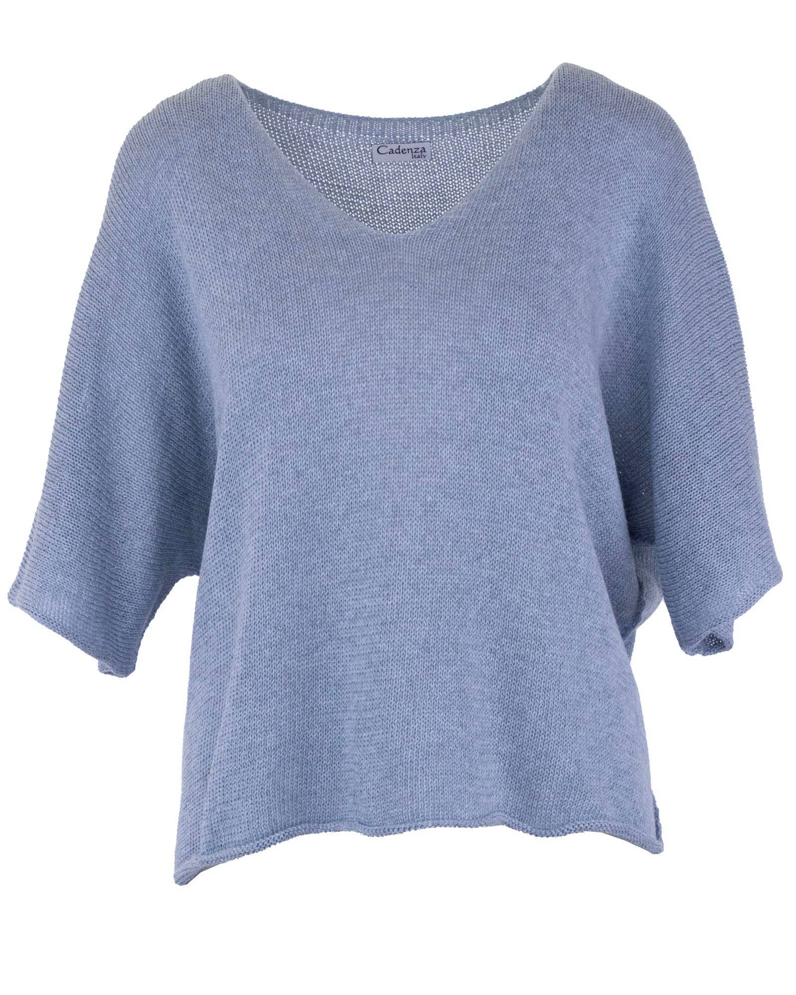 Cadenza Italy Ltd - Wholesale Knit Top - Women's - Cotton Blend V Neck Tunic Top5