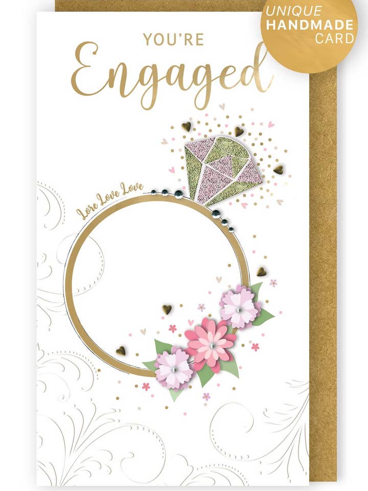 Compromisso - Anel Floral - Champanhe - Segunda Natureza por atacado de Second Nature Ltd