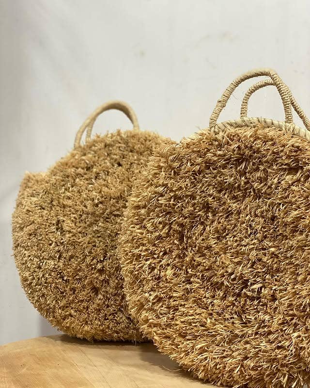 martitec - Venta al por mayor Bolsa de playa - Cesta grande redonda de mimbre natural con asas de rafia4