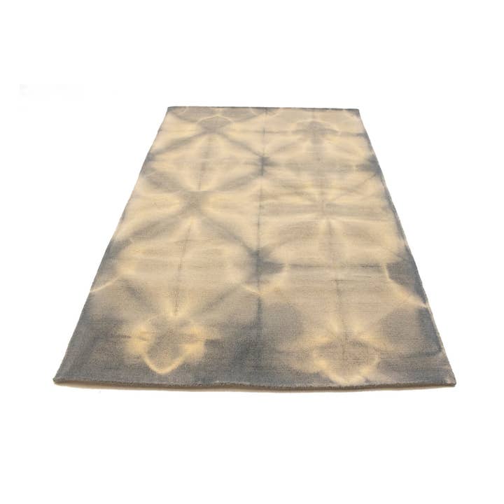 Gray Cream Tie-Dye 5X8 Modern Rug | Oriental Natural Wool for wholesale by Magic Rugs Inc.