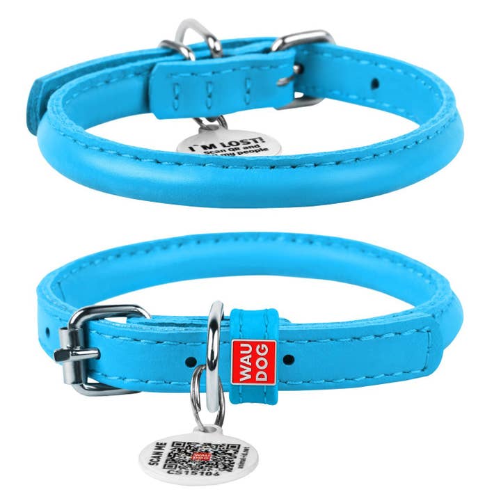 WAUDOG - Wholesale Pet Collar - Dog - Glamour Reinforced Rolled Leather Collar With Metal Clasp