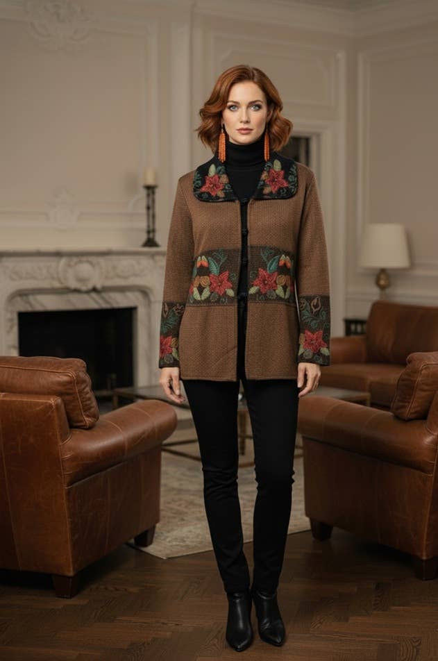 PERUVIAN PERFECTION - Vente Cardigan – femme - PULL/VESTE RÉVERSIBLE SW-661