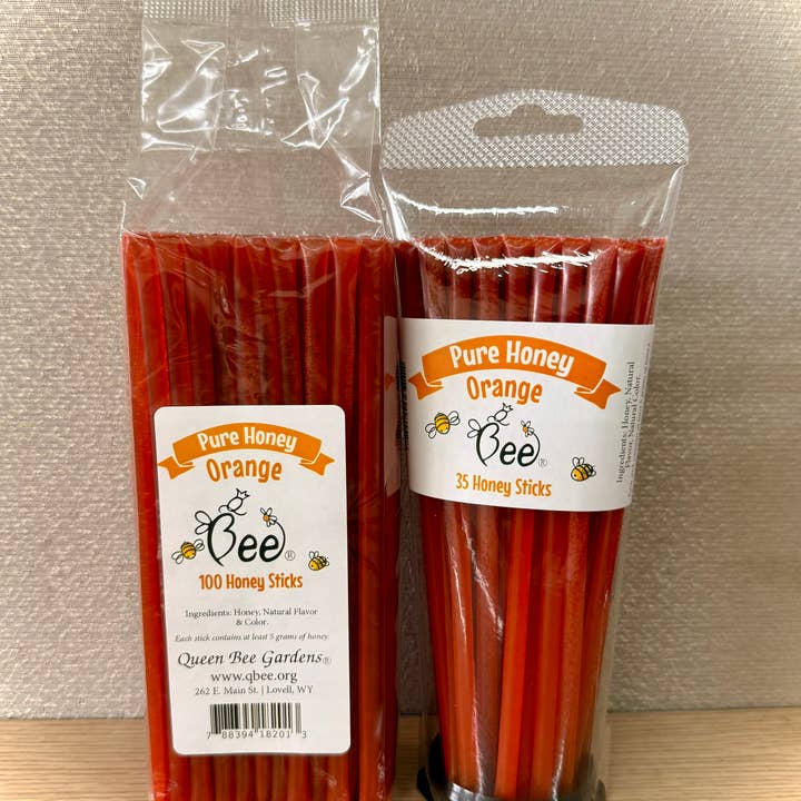 Queen Bee Gardens - Wholesale Honey - Orange Honey Sticks - 100 ct1