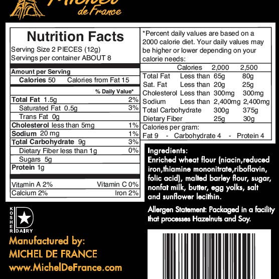 Gourmet Food Solutions, Inc. - Wholesale Cookie - Monte Carlo Butter Wafer Cookies | Michel de France 3.3oz