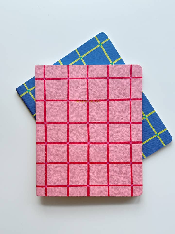 Pink Grid Notebook Duo for wholesale by Idlewild Co.