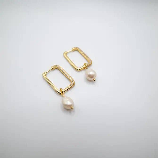 OE! - Venta al por mayor Pendientes colgantes - ZIRCONIA&PERLA - Pendientes de aro rectangulares4