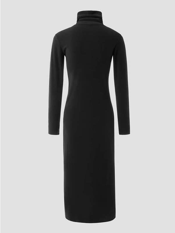 FurDecoration - Wholesale T-Shirt - Women's - Solid Color High-Neck Skinny Fit T-Shirt with Split Sides13