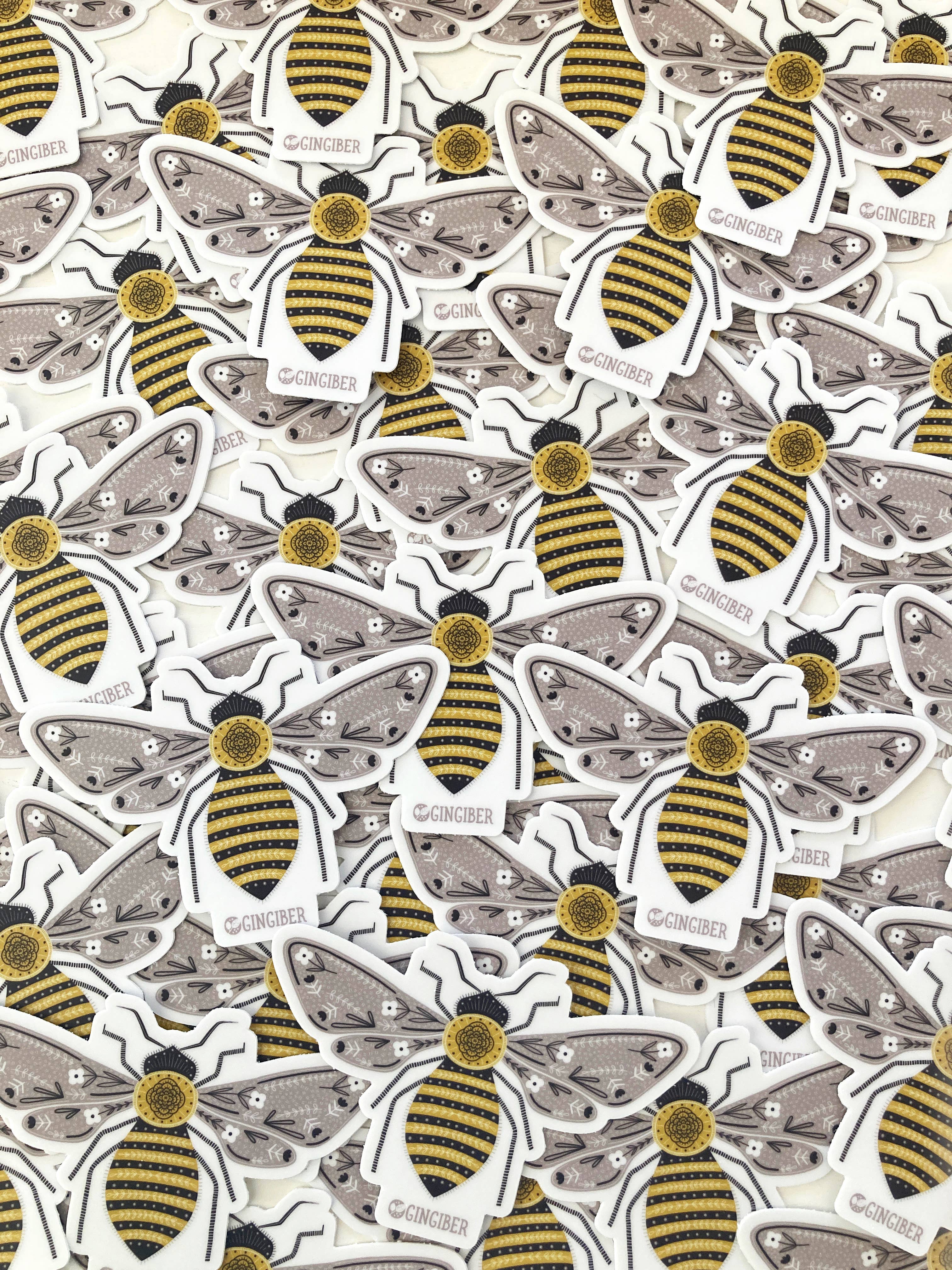 Gingiber - Wholesale Sticker - Bumble Bee Sticker - Die-Cut, Pollinators2