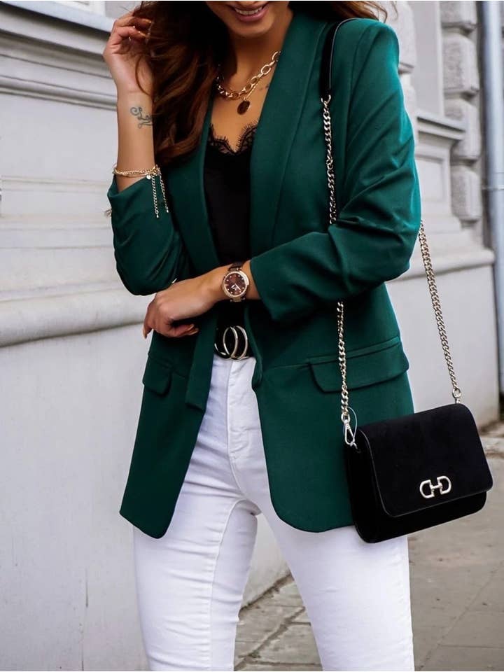 ESTEE BROWN - Wholesale Blazer - Women's - Solid Color Blazer Jacket - 5645