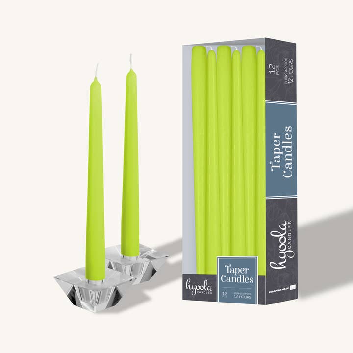 Lime Taper Candles - 14 Inch - 12 Pack for wholesale by Hyoola Candles