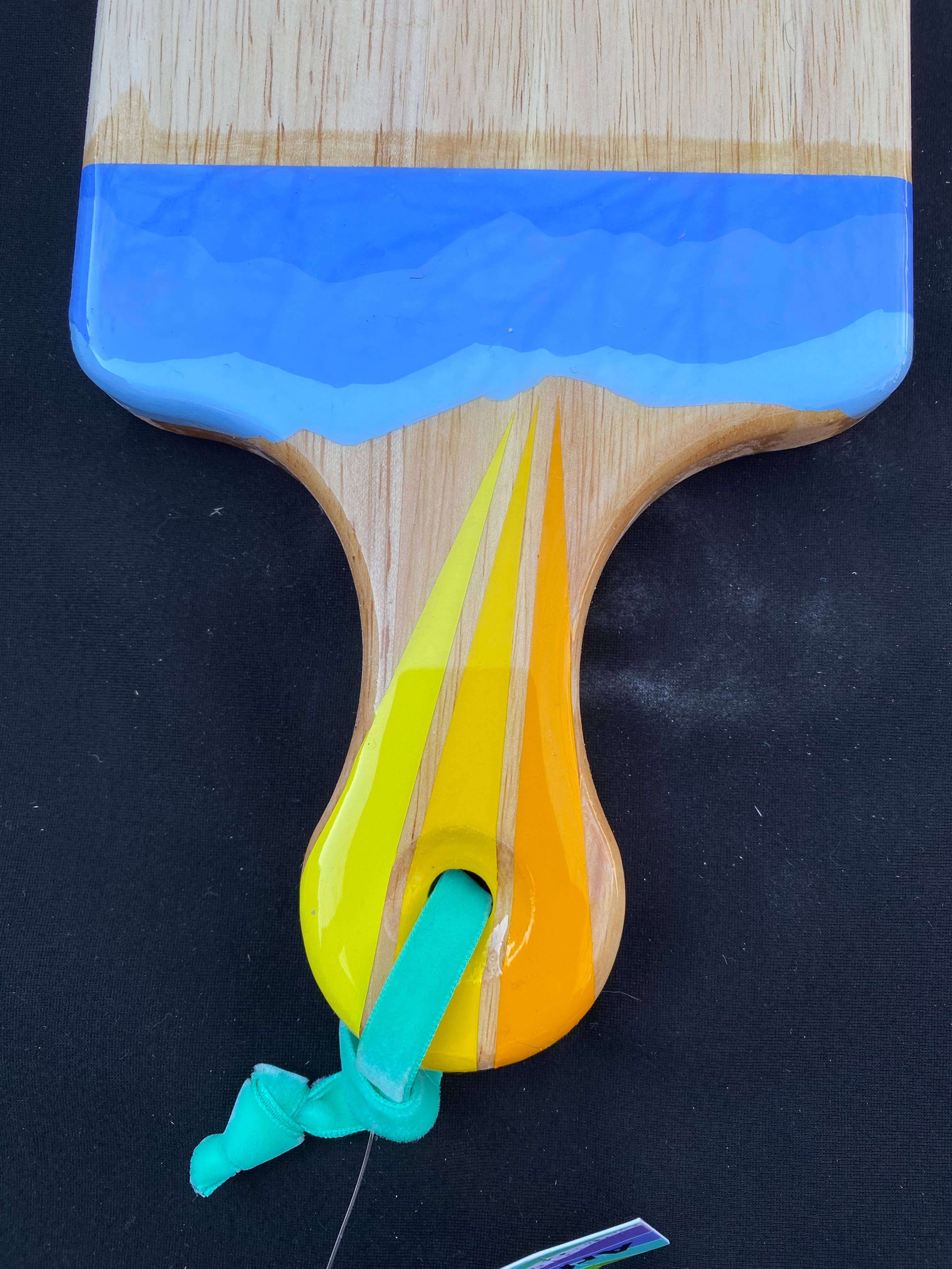 Artifacts of Joy - Wholesale Cheese Board - Charcuterie Board + Cheese Board + Cutting Board Gold Rainbow Sky Over Blue Clouds3