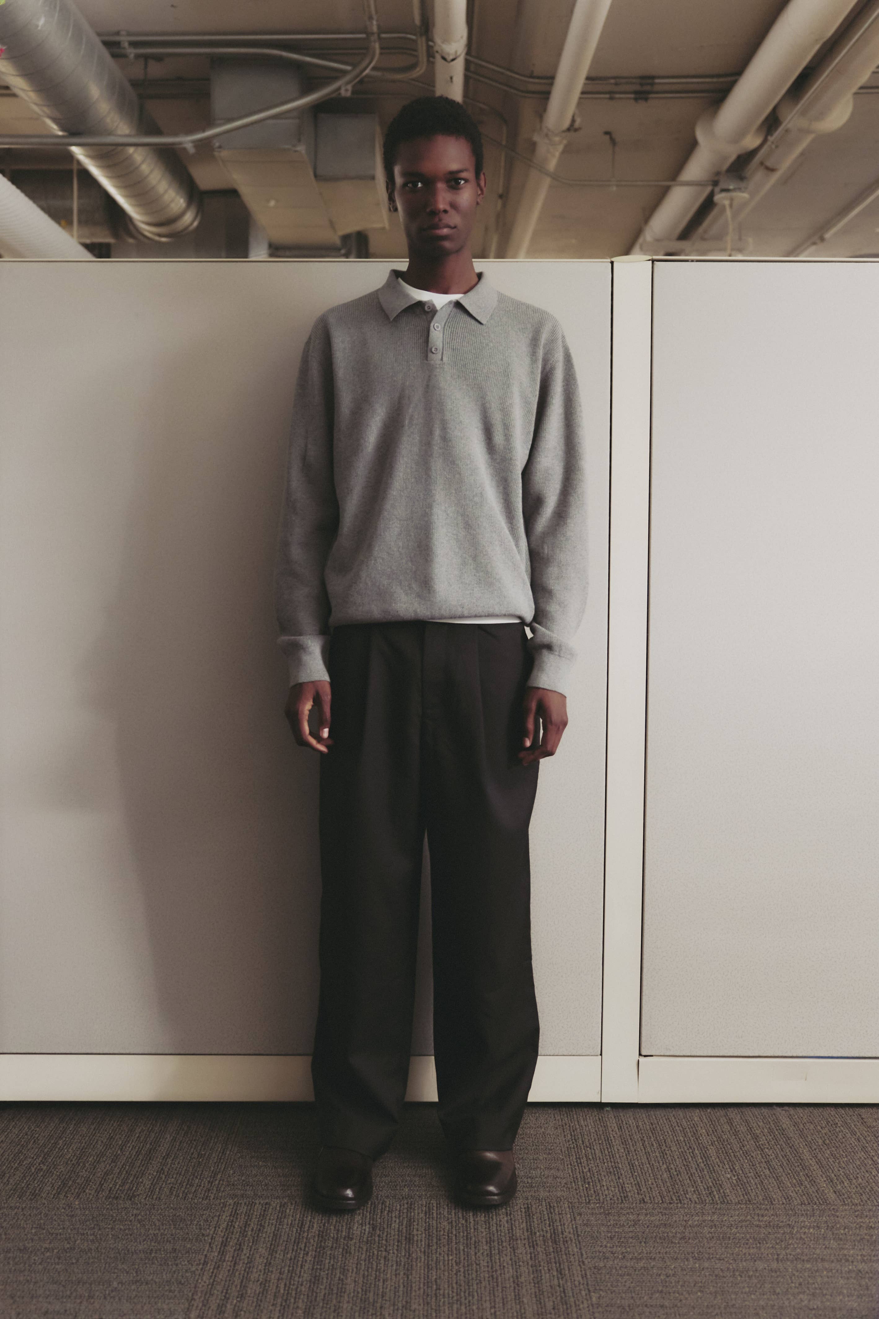 MOD REF - Wholesale Knit Sweater - Unisex - The Damien Sweater | Knit Polo Sweater Top1