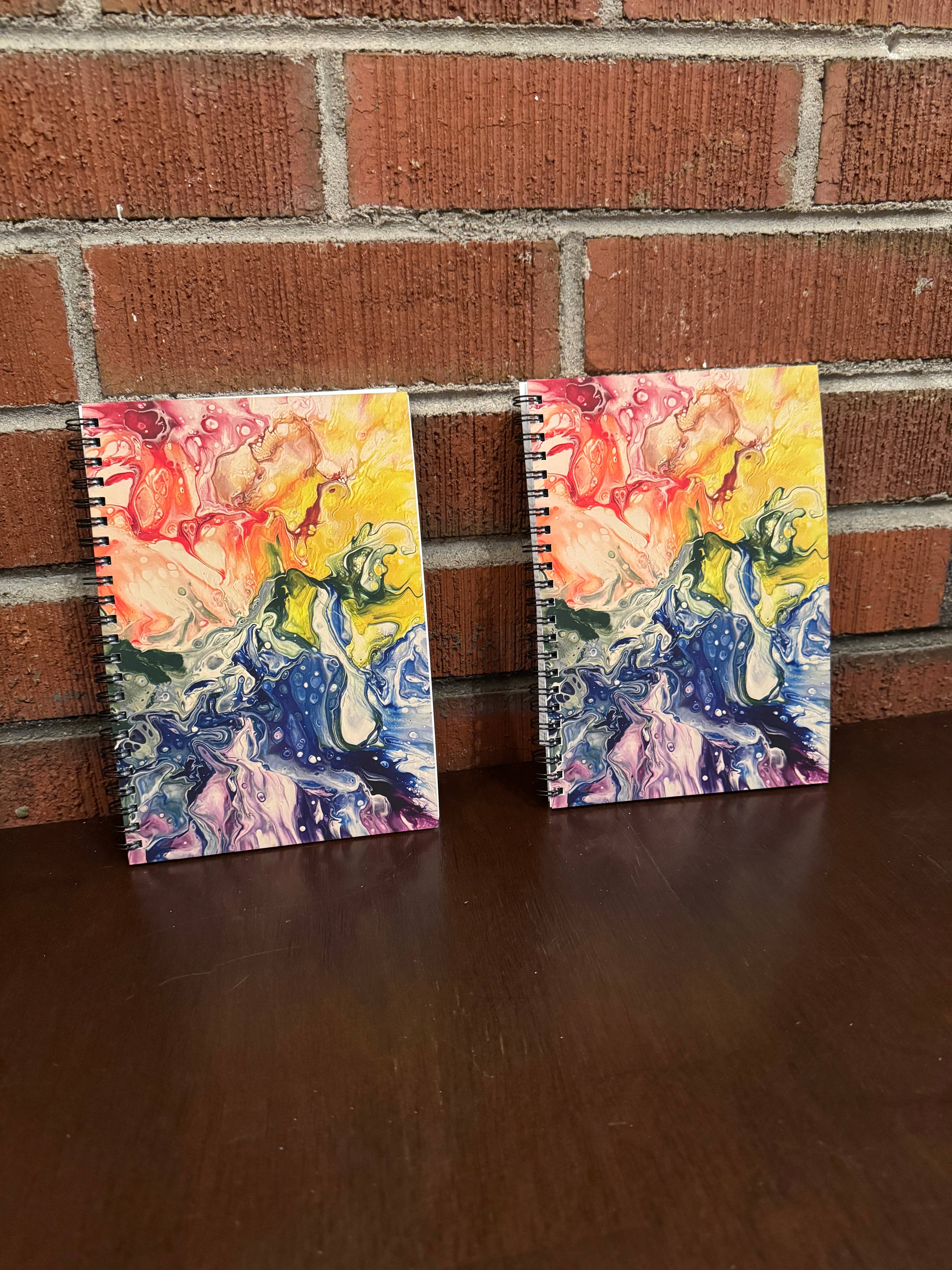AbstractbyRabrams - Wholesale Notebook - Rainbow Soft Touch Wire-O Notebook -  5.5"x8" - LGBTQ+ 5