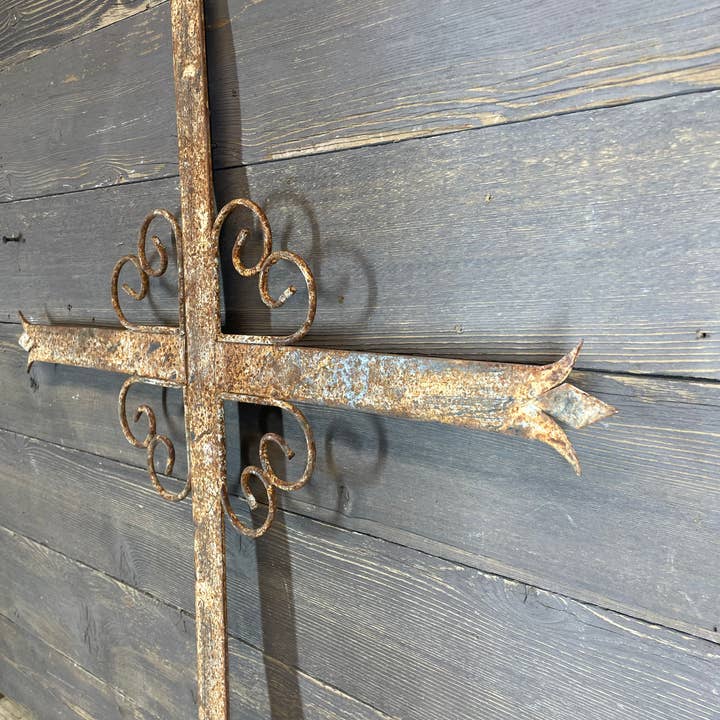 My Amigos Imports - Wholesale Wall Cross - Solera Iron Wall Cross-WH-Distressed Metal-26x34-Solera-$24