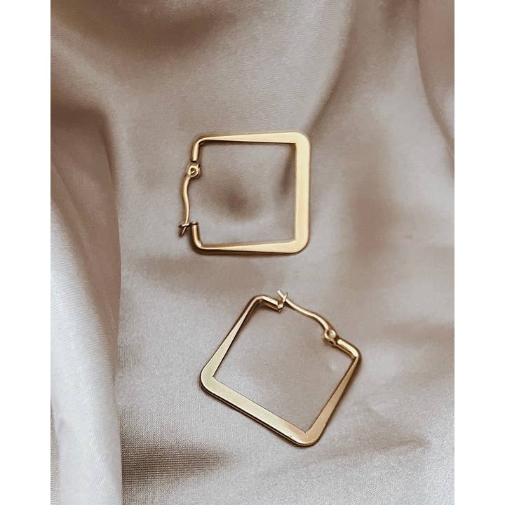 BELJOY - Wholesale Hoop Earrings - Eudora Square Hoop Earrings2