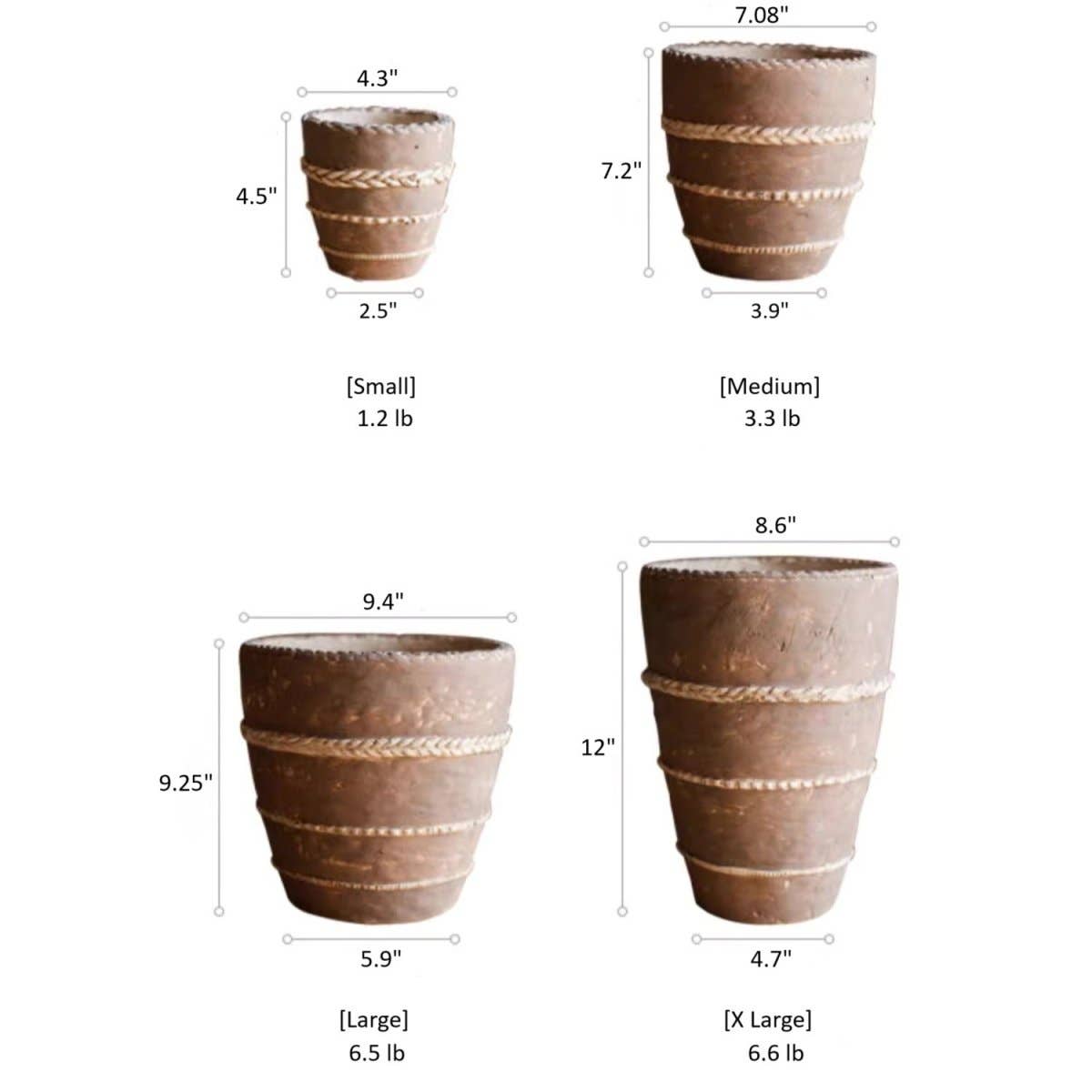 Rustic Reach - Vente Pot - Jardinière en terre cuite rouge Tasha0