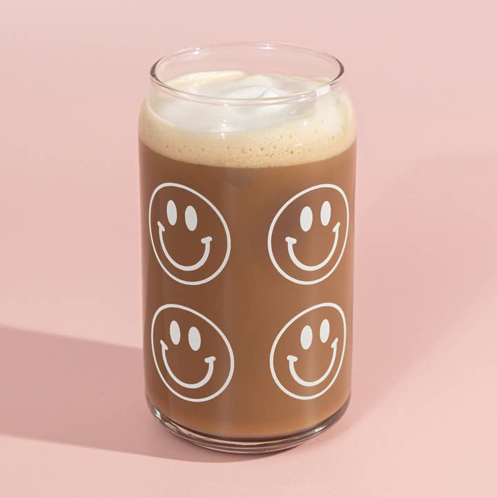 Glass Cup Smile Print for wholesale by One Oliver