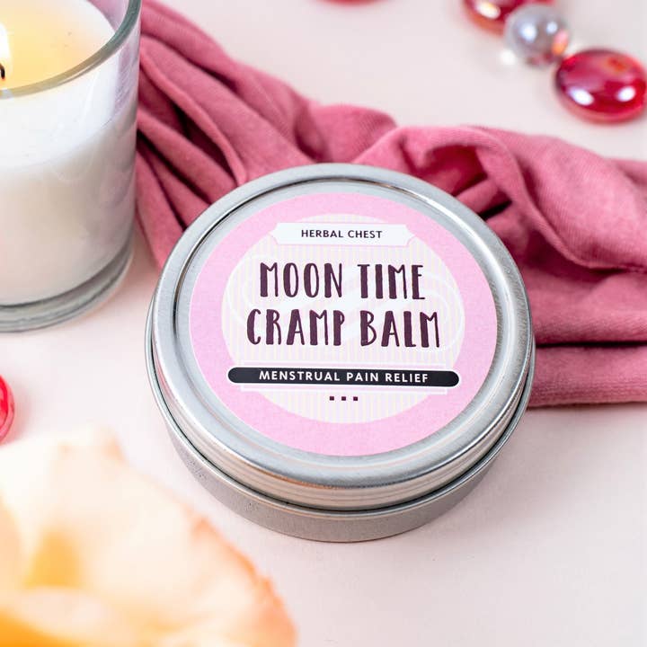 Moon Time Balm, Women Self Care, Menstrual Cramp Relief for wholesale by Herbal Chest