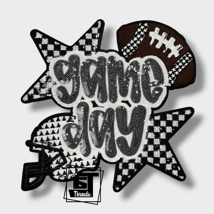 6j Threads LLC - Wholesale Patch - Football Checkered Star Game Day....Patches Only0