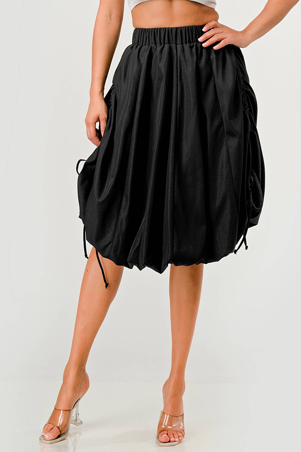 Namatt Design - Venta al por mayor Falda - Mujer - Falda midi burbuja ajustable con cordón lateral regular1