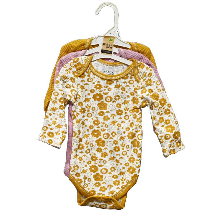 3pk FLORAL BODYSUITS - THERMAL C/P 48 for wholesale by GreatBuy.com