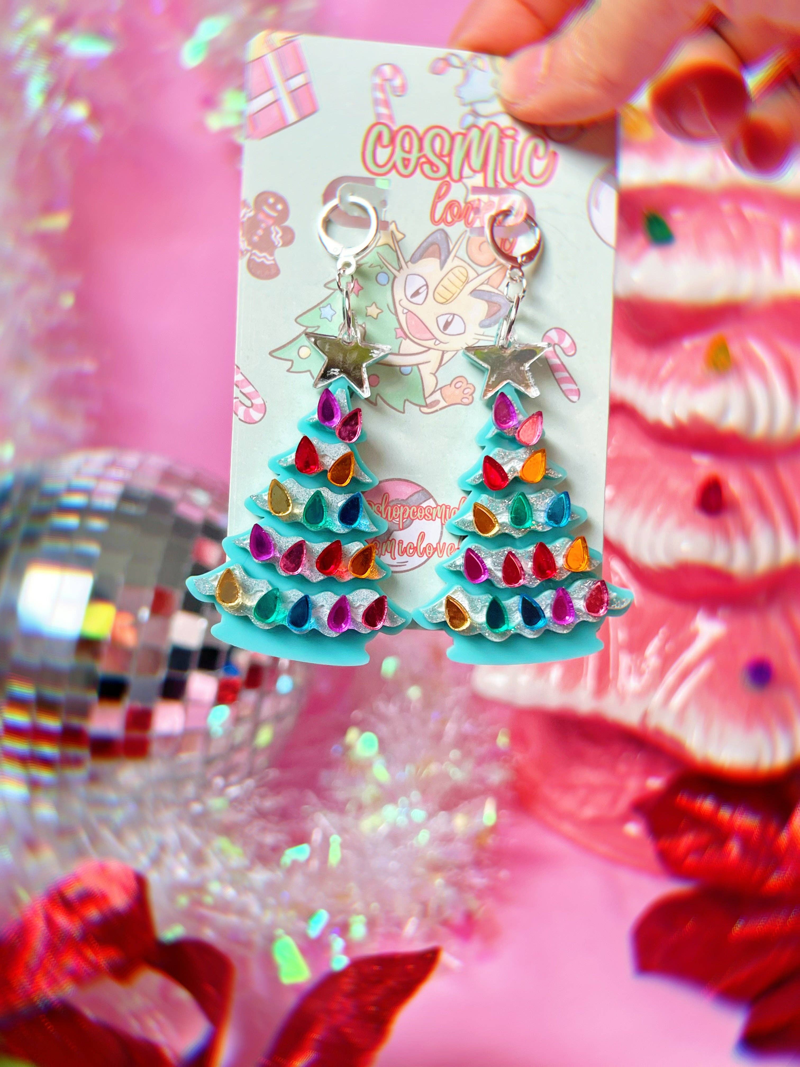 Cosmic lovely - Wholesale Dangle Earrings - Ceramic Christmas Tree Earrings4