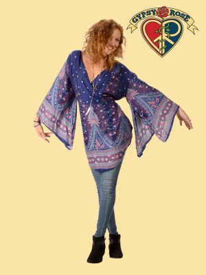 Gypsy Rose - Venta al por mayor Blusa - Mujer - BLUSA MANGA ACAMPANADA ANGELICAL PLUMAJE PARADE0