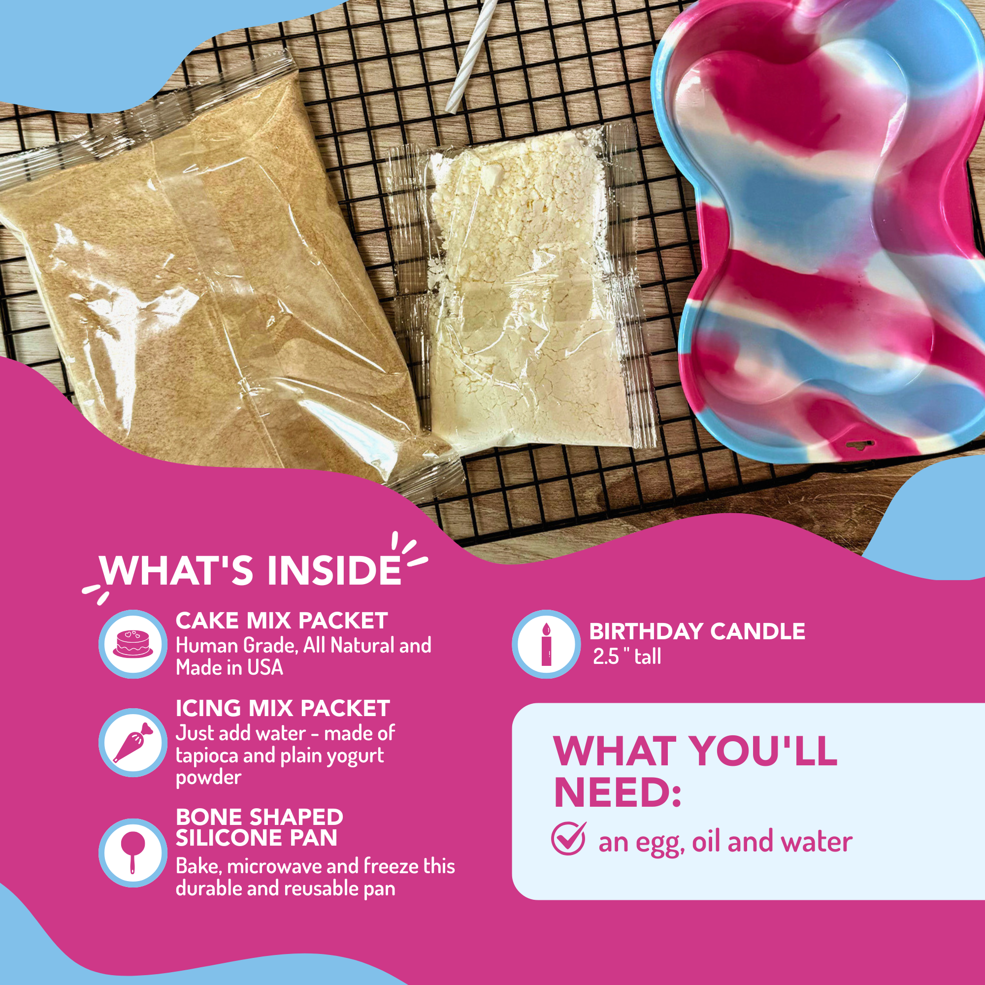 Puppy Cake LLC - Wholesale Pet Treats - Dog - Dog Birthday Cake Kit9