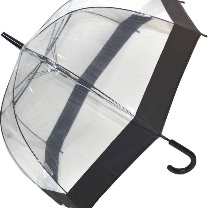 Stick Style Clear Dome Umbrella with Black Band from Soake for wholesale on Faire1