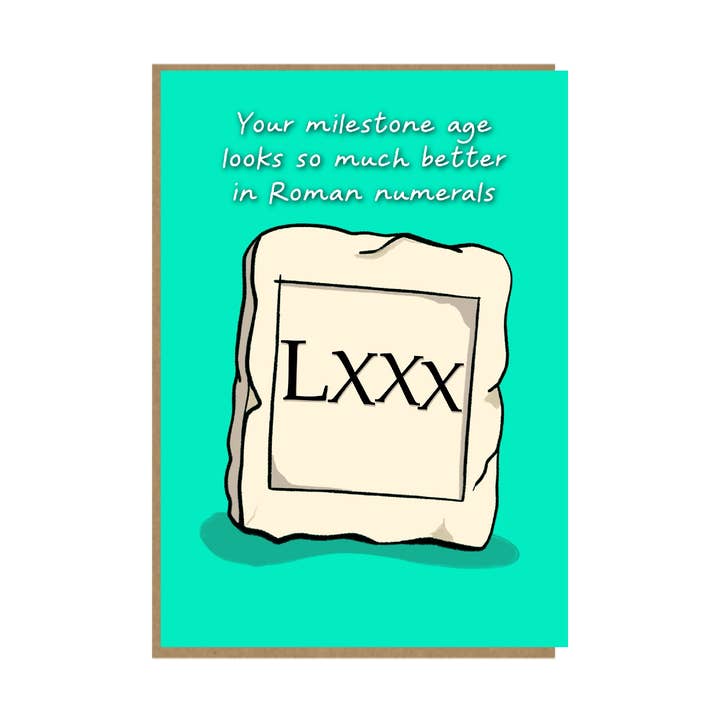 Latin 80 - milepælsfødselsdagskort - 4x6 for engroshandel hos Pickled Prints