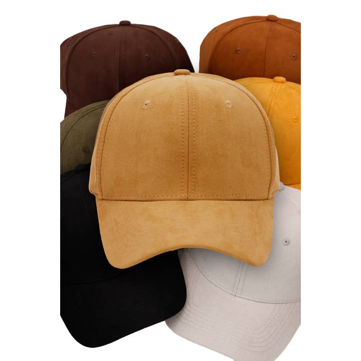 Cap Zone - Wholesale Baseball Cap - Unisex - Faux Suede Buckle Strap Back Baseball Cap