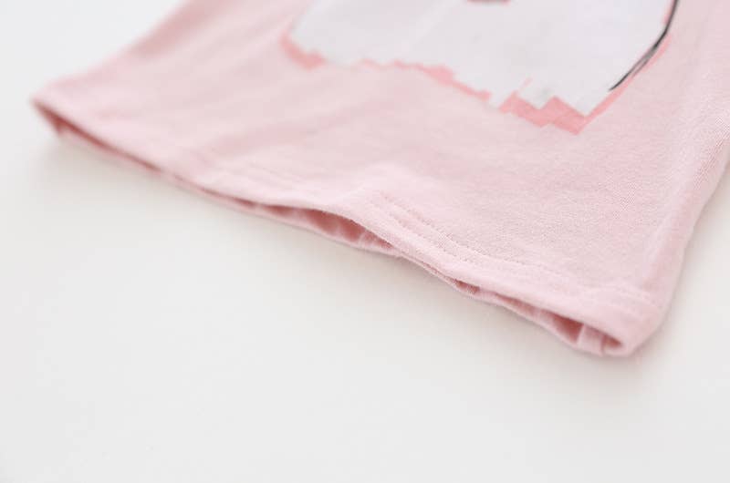 CHANG EN LLC - Wholesale Screen Printed T-Shirt - Kids - Cute Dog Print Girl's Top5