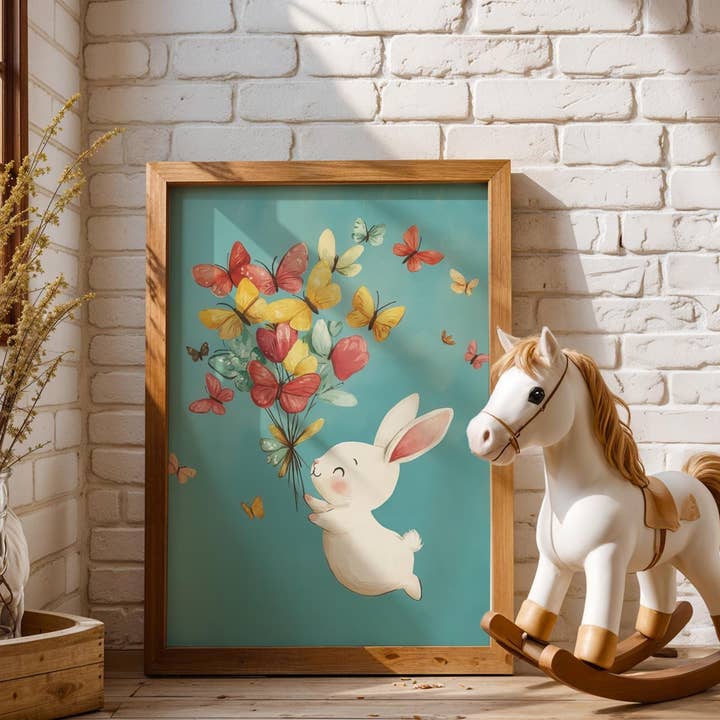 Konijnenillustratie | Pastelkleuren | Wandafdruk voor wholesale door Artsriver