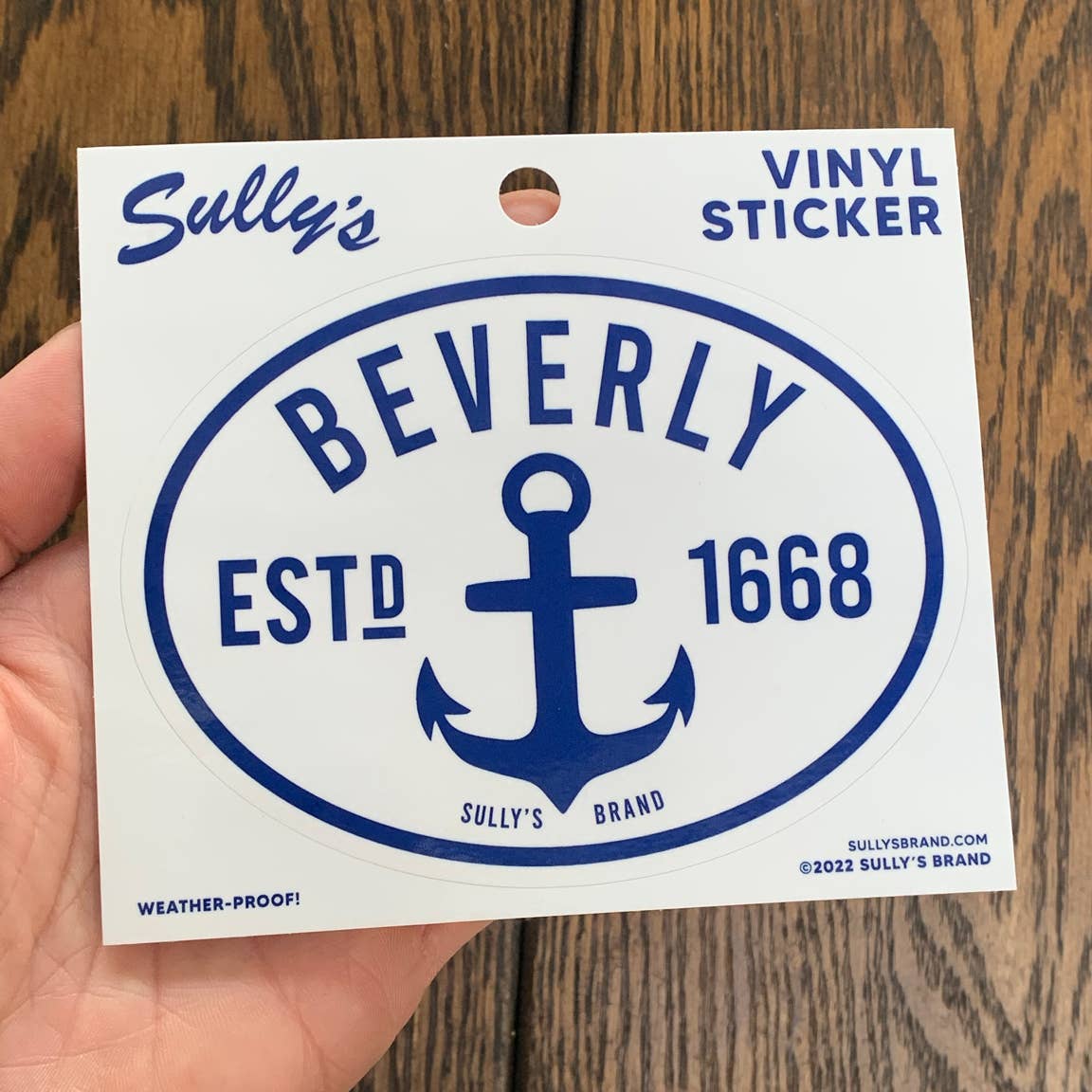 Sully's Brand – Engroshandel Klistermærke – Beverly „Anker“ Oval klistermærke (hvid)2