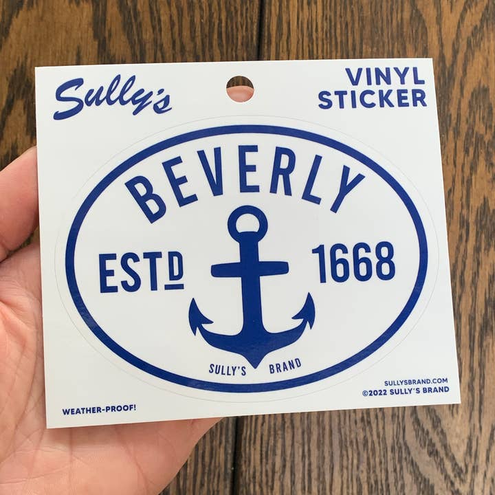Sully's Brand – Engroshandel Klistermærke – Beverly „Anker“ Oval klistermærke (hvid)2