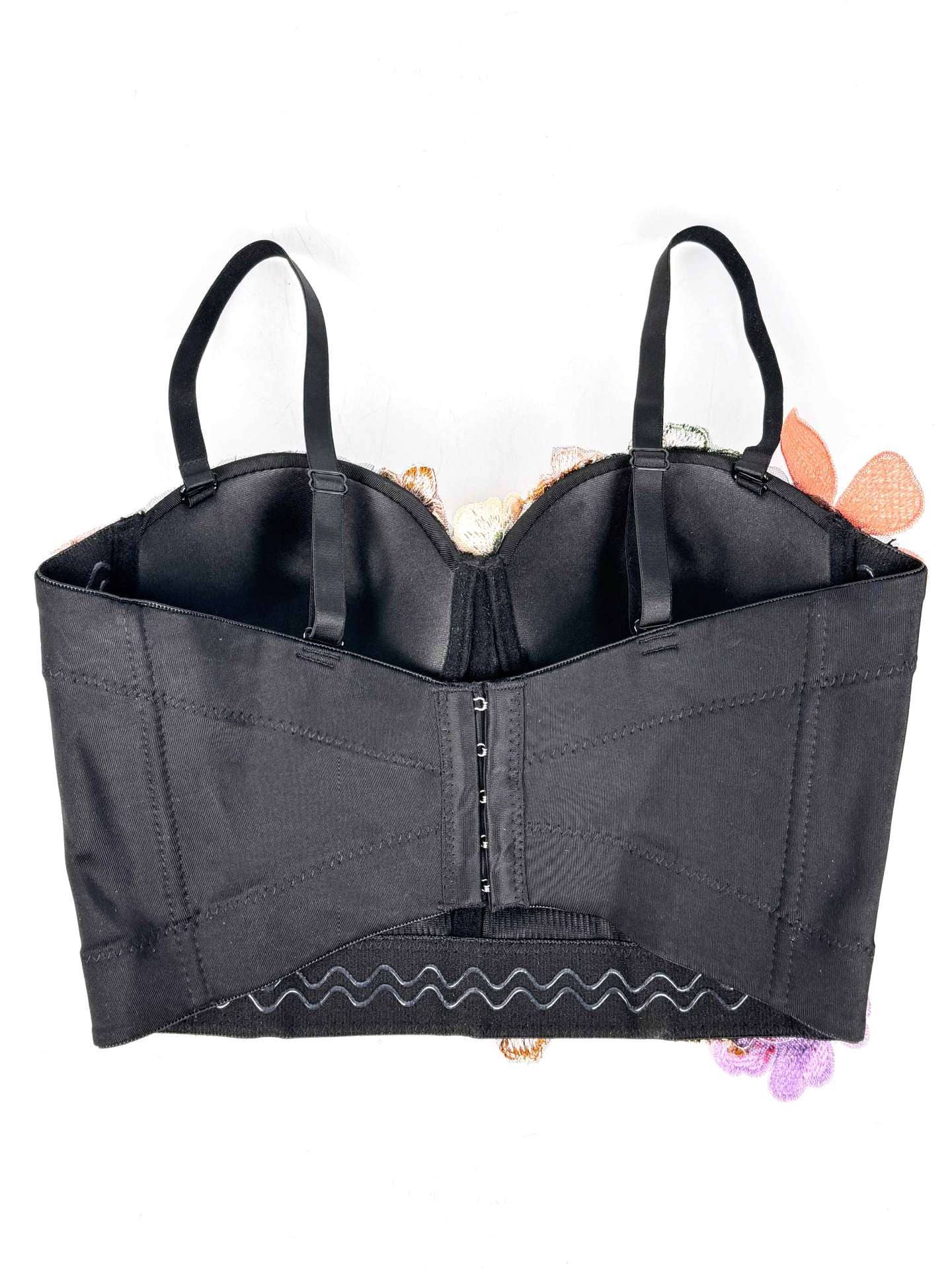 Colore come immagini VE006Y Top a fascia ricamato floreale retrò con reggiseno in vendita all'ingrosso su Faire7