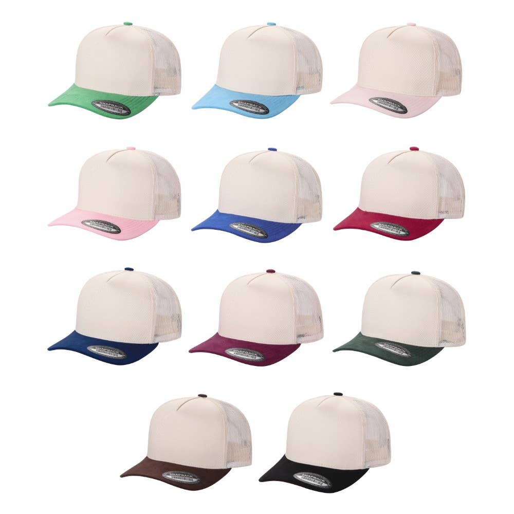 DOBBI – Boné de beisebol - Unissexo por atacado – DOIS TONS TC MALHA NAS COSTAS & ALETAS DE CAMURÇA9