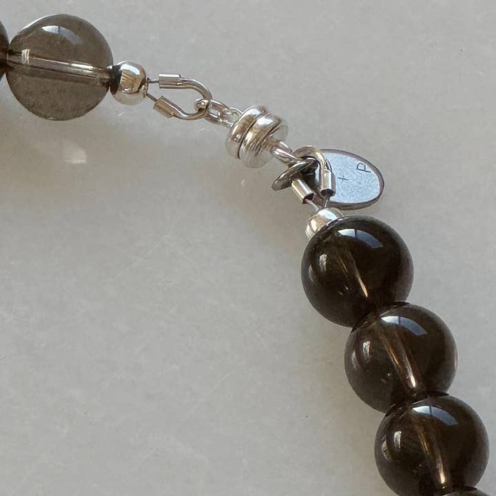 Sea + Pattern - Wholesale Beaded/Pearl Necklace - Short Smoky Quartz Necklace1