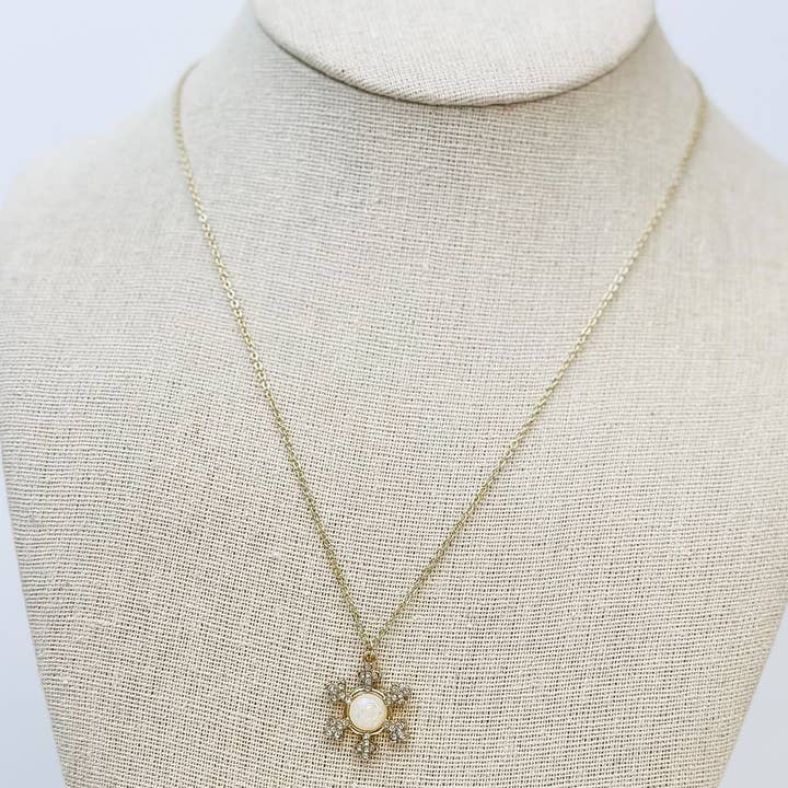 Prep Obsessed Wholesale - Wholesale Pendant/Charm Necklace - Snowflake Opal Pendant Necklace1
