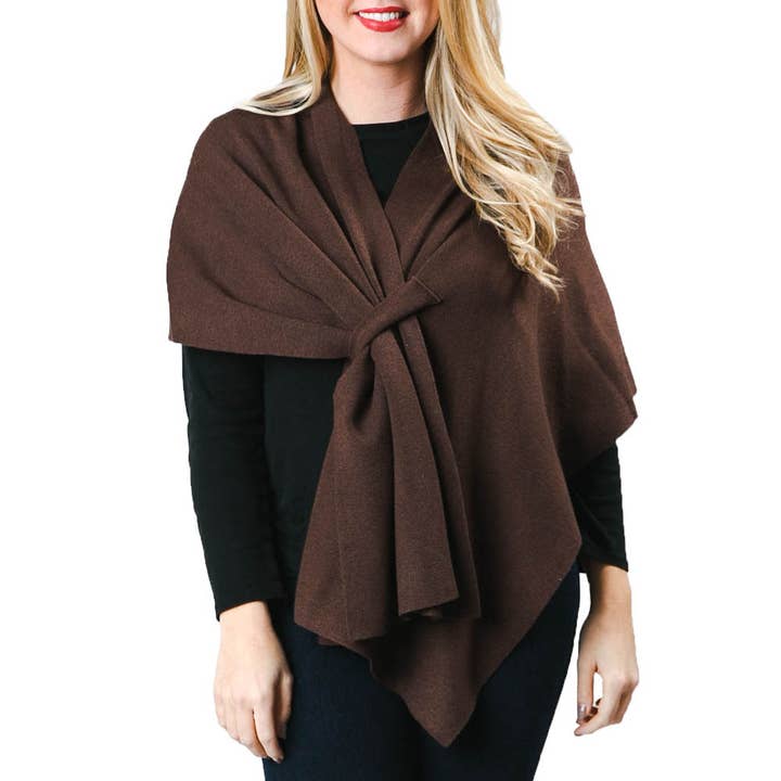 Top It Off - Wholesale Wrap - Women's - Katie Knit Solid Keyhole Wrap-Soft & Stylish Shawl5