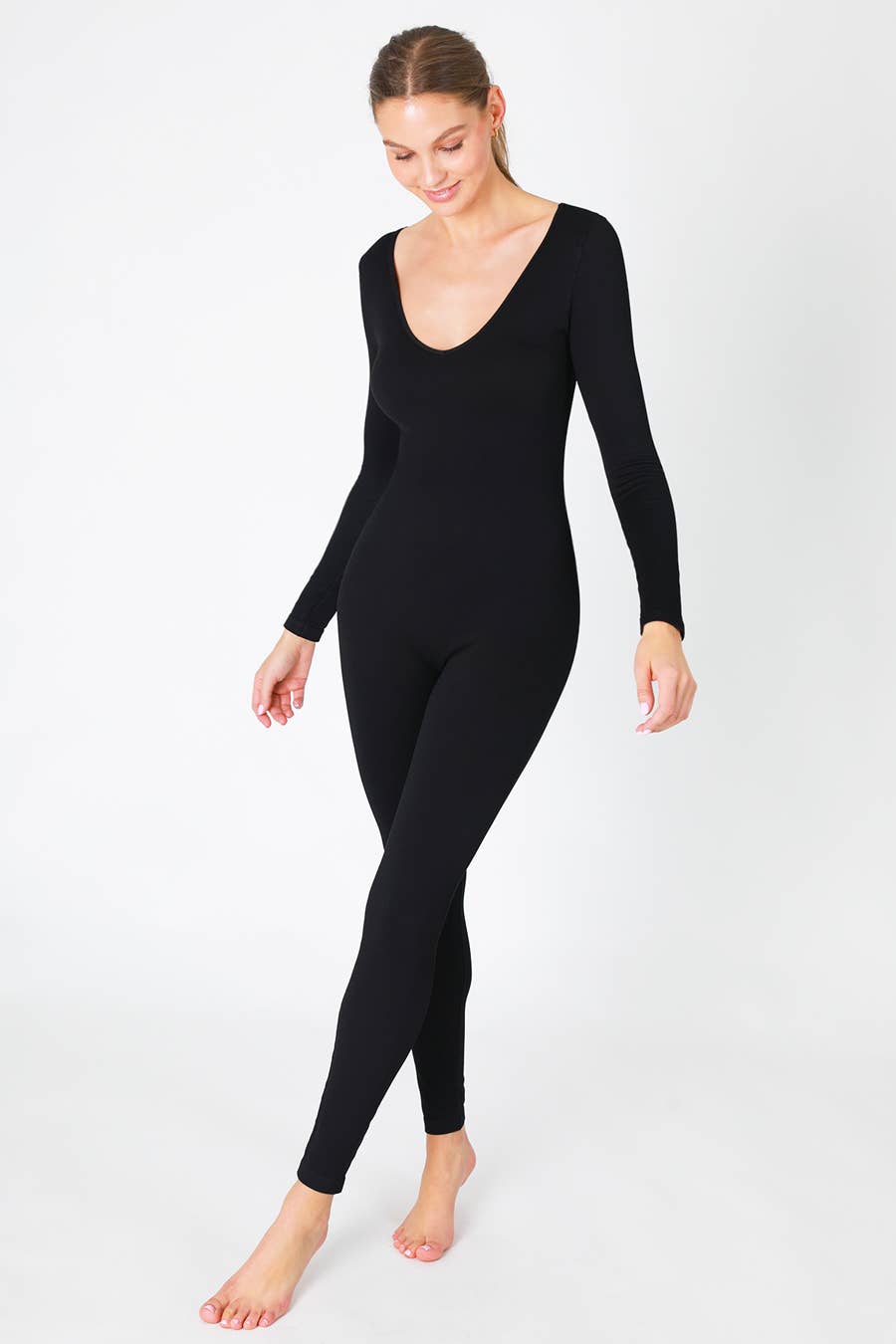  Black NB8249 - Ribbed Long Sleeve Jumpsuit for wholesale on Faire2