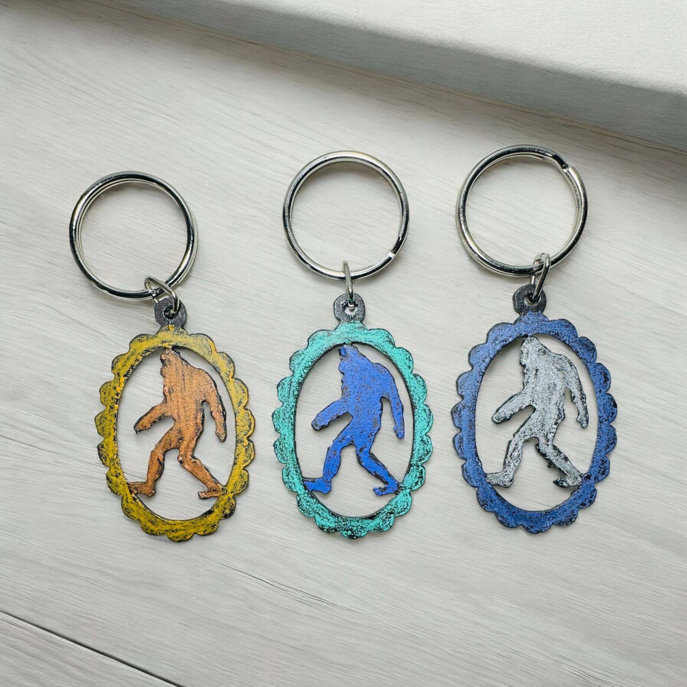 Whimsies - Wholesale Keychain - Unisex - Bigfoot keychain cute lodge gift cowboy rodeo Washington USA