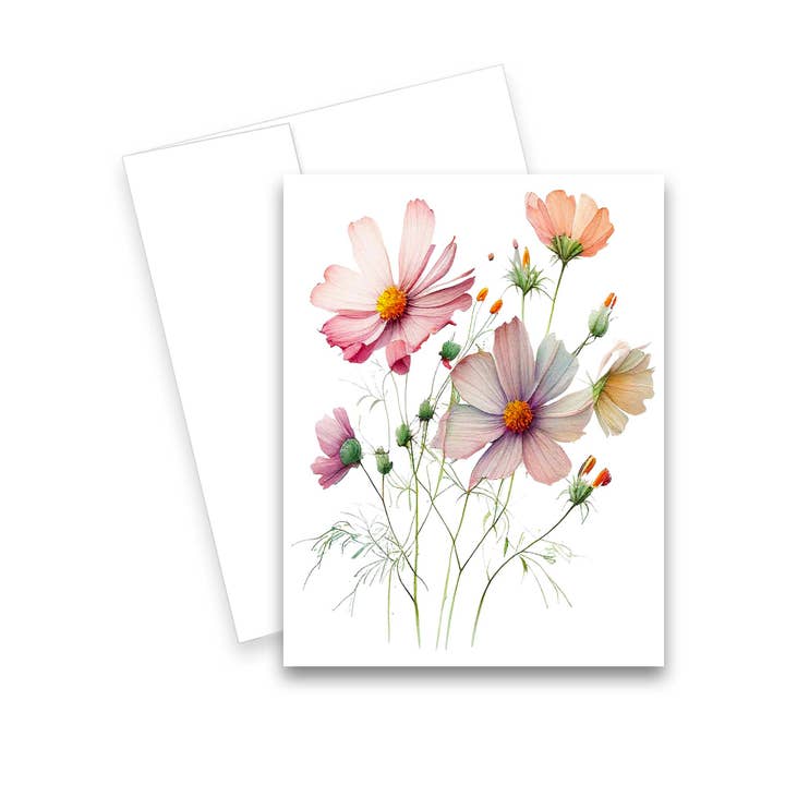 Juego de tarjetas de felicitación con flores de 1 o 4, tarjetas para toda ocasión para venta al por mayor de Aria Rae