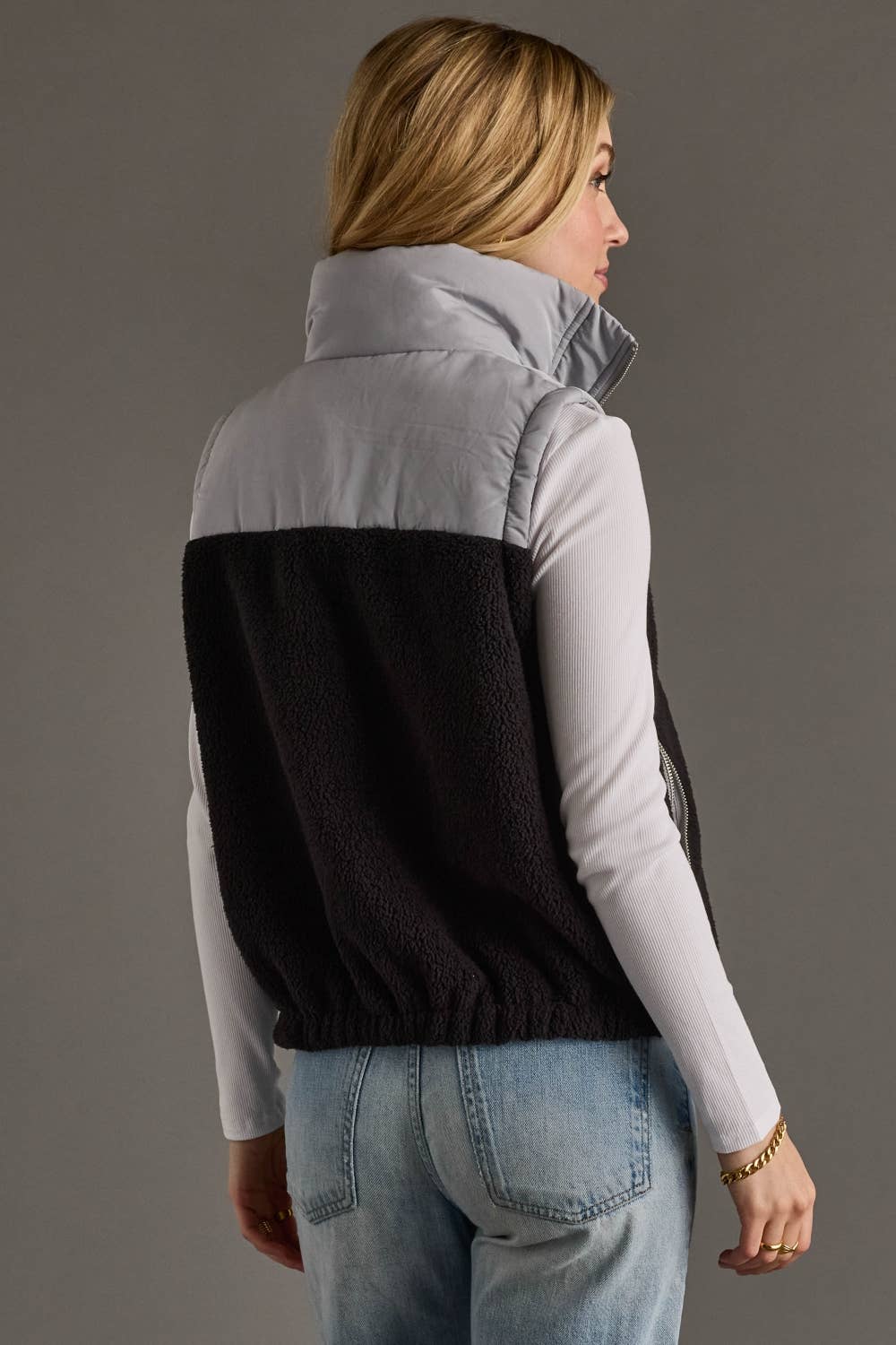 Panache Apparel Co. - Wholesale Outerwear Vest - Women's - Lt. Gray & Black Vest4